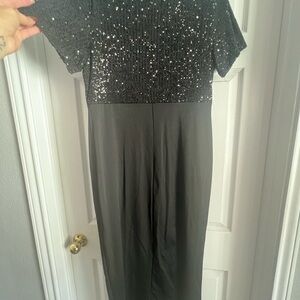SHEIN Black Sequin Midi Dress